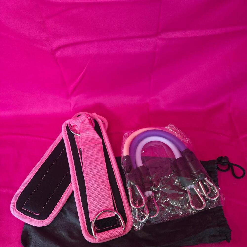 Pink black resistance bands